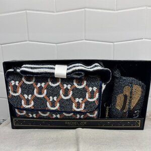 Rachel Zoe Western Cowboy Beaded Bag Set - Blue and Gold